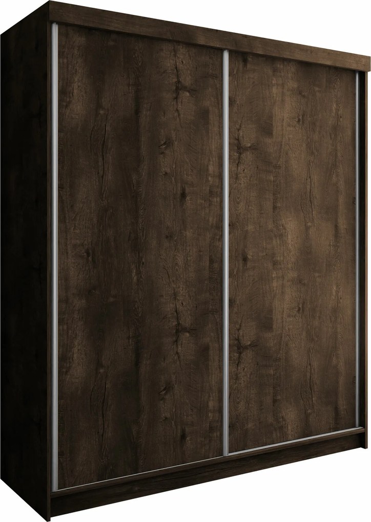 Roupeiro Dover 108, Madeira de freixo escura, 200x200x62cm, 174 kg, Portas para roupeiro: Deslizante, Número de prateleiras: 9, Número de prateleiras: 9