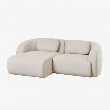 Sofá Modular Coquette De 2 Peças Em Chenille Com Chaise Longue À Esquerda Tecido Chenille Beige Creme - Sklum