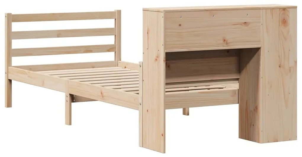 Cama com estante sem colchão 100x200 cm pinho maciço