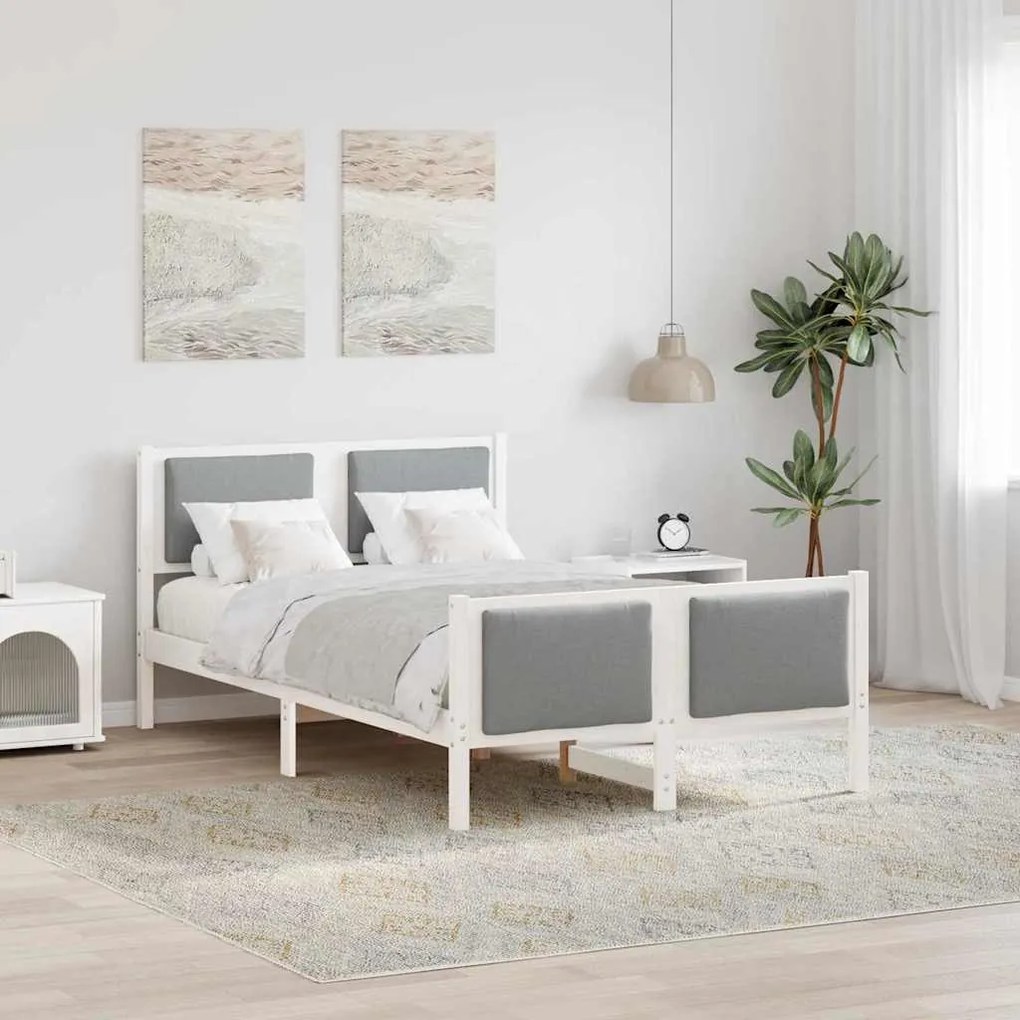 vidaXL Estrutura da Cama Cinzento-claro 120 x 190 cm tecido