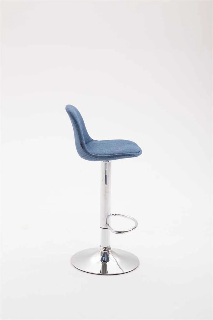 Banco de bar Kiel em tecido 39 x 82-104 x 43 cm Azul