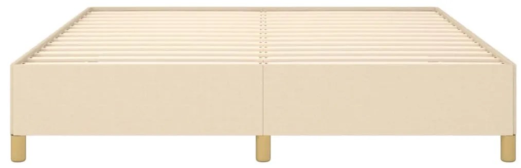 Estrutura de cama sem colchão 160x200 cm tecido cor creme