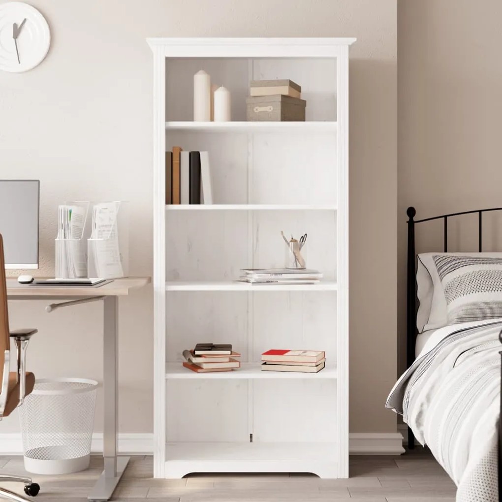 vidaXL Estante BODO 5 prateleiras 82x40x173 cm pinho maciço branco