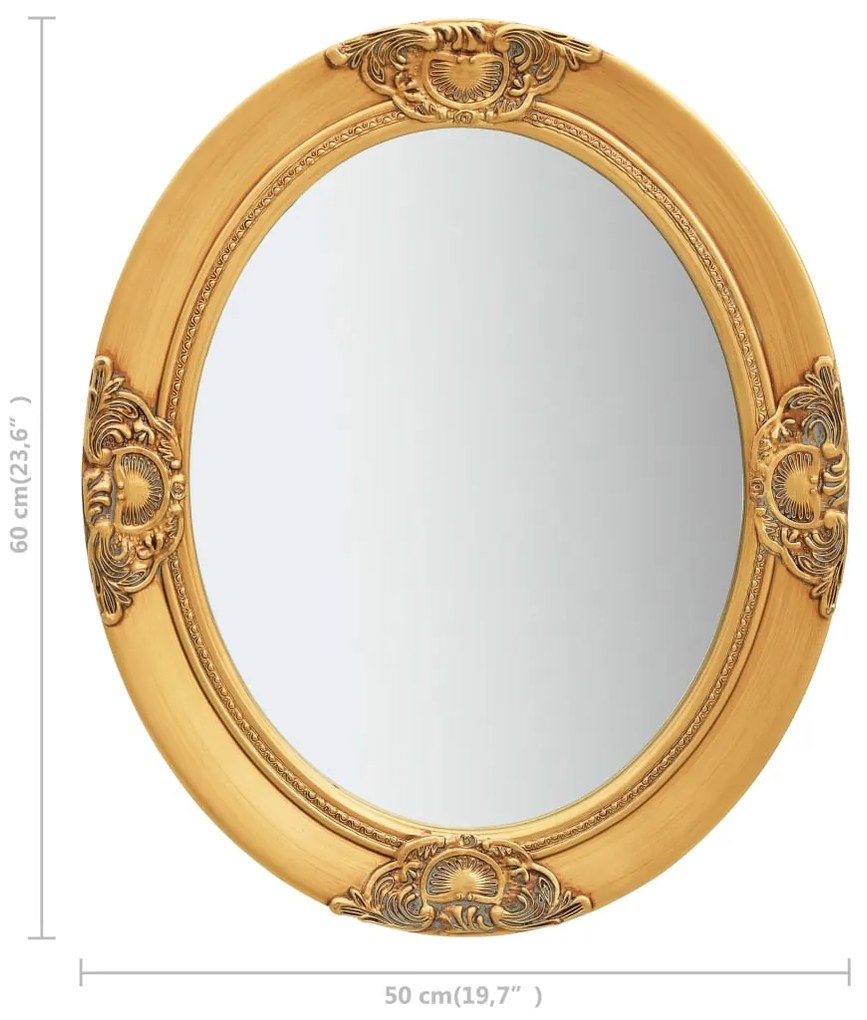 Espelho de parede estilo barroco 50x60 cm dourado