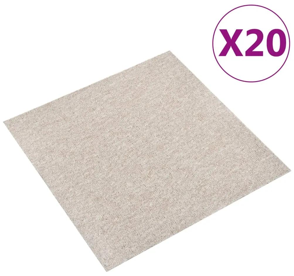 Ladrilhos carpete para pisos 20 pcs 5 m² 50x50 cm bege-claro