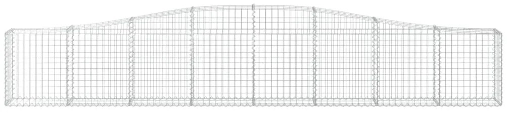 Cestos gabião arqueados 4 pcs 400x30x60/80 cm ferro galvanizado