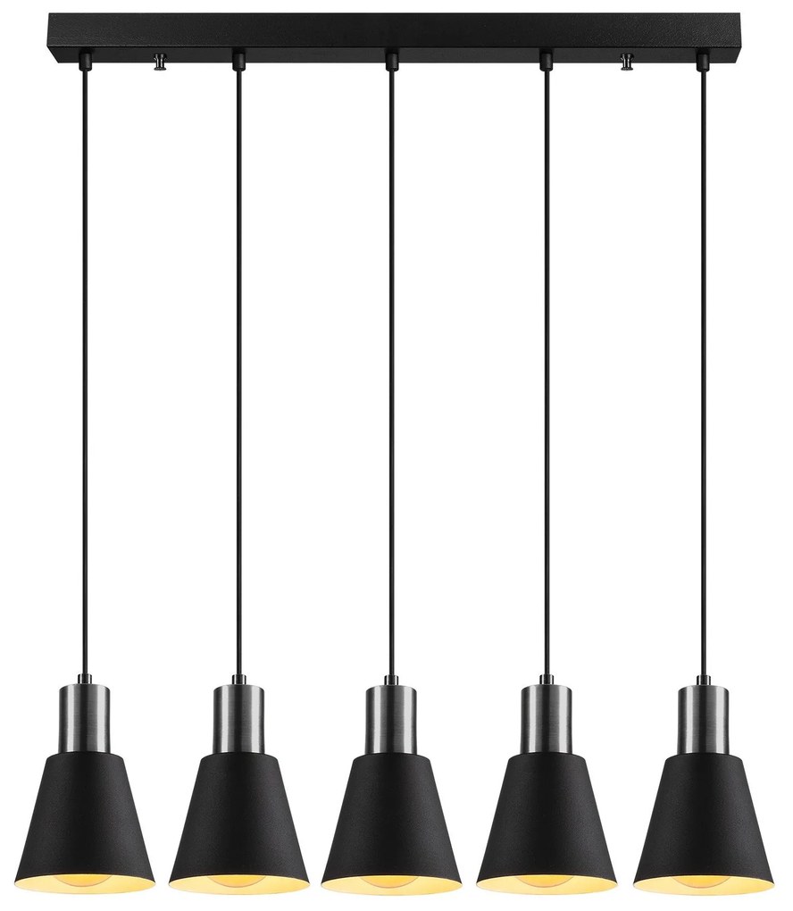 Candeeiro de Teto Kem – Preto Níquel – 84 x 14 cm
