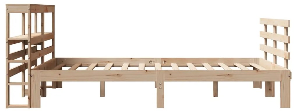 Estrutura de cama c/ cabeceira 150x200 cm pinho maciço