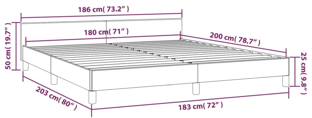 Estrutura de cama c/ cabeceira 180x200 cm veludo rosa