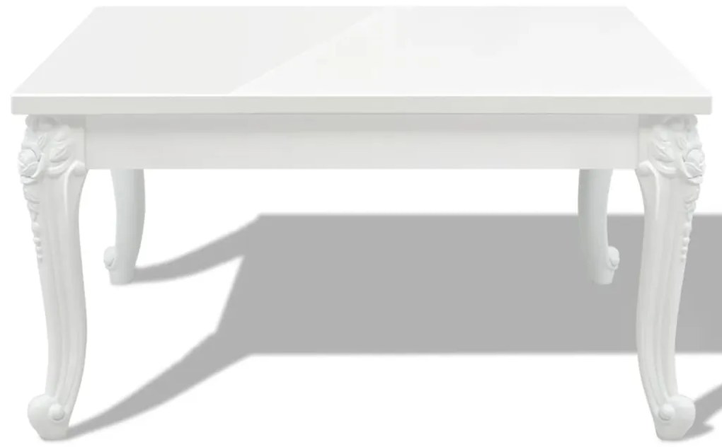 Mesa de centro, 80x80x42 cm, branco brilhante