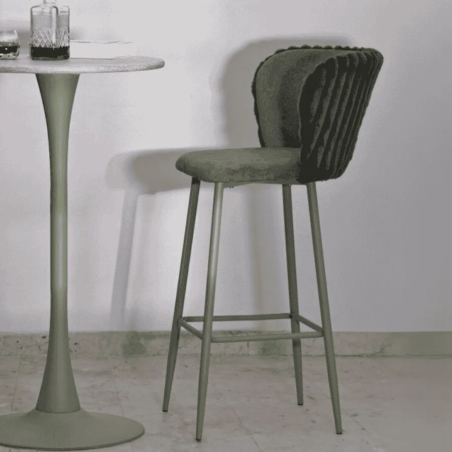 CONJUNTO DE 2 BANCOS DE BAR ALASKA VERDE 55X58X106 CM (ALTURA DO ASSENTO 77 CM)