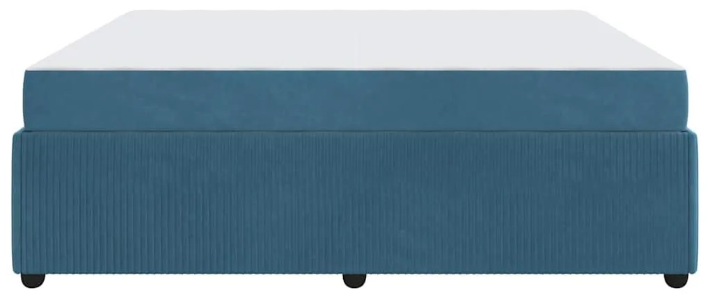 Estrutura de cama com colchão Outros Azul 180 x 200 cm Veludo