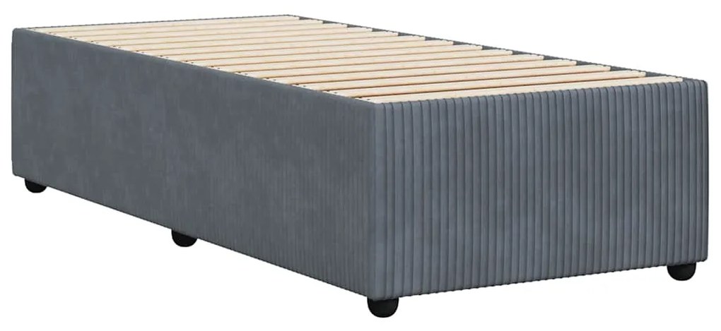 Estrutura de cama sem colchão 100x200 cm veludo cinzento-escuro