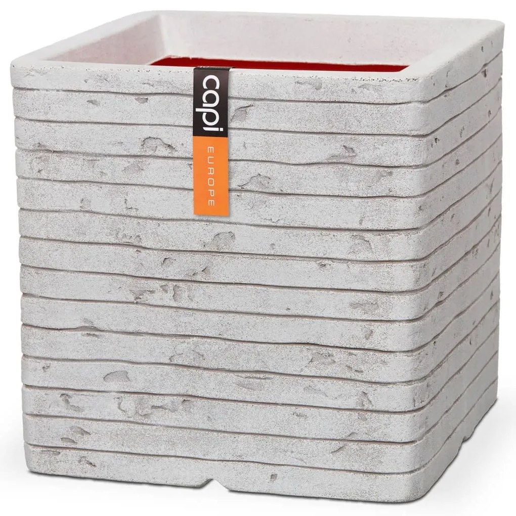 424257 Capi Vaso quadrado Nature Row 30x30 cm marfim KRWI902