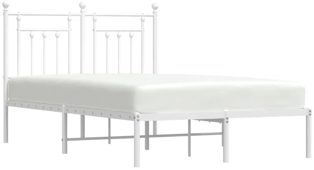 Estrutura de cama com cabeceira 120x190 cm metal branco
