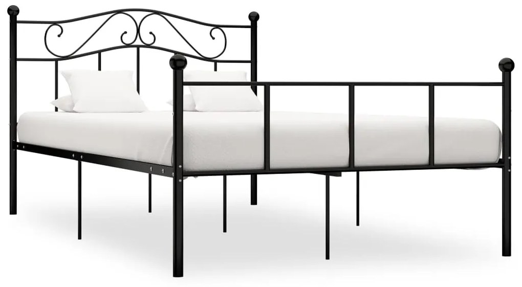 vidaXL Estrutura de cama 120x200 cm metal preto