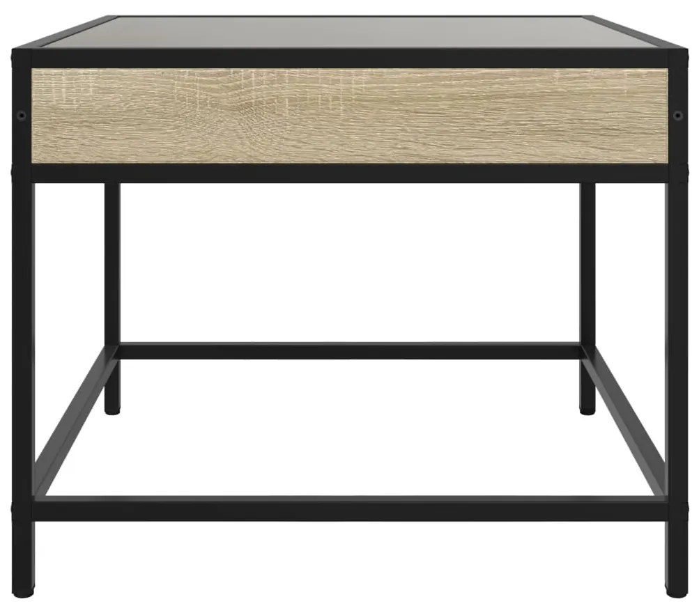 Mesa de centro luzes LED Infinity 70x50x41 cm carvalho sonoma