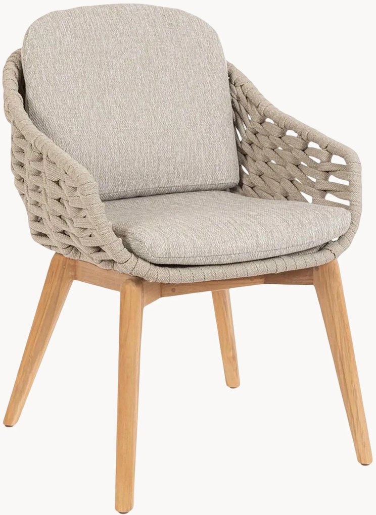 Cadeiras com braços Tamires Beige, conjunto de 2