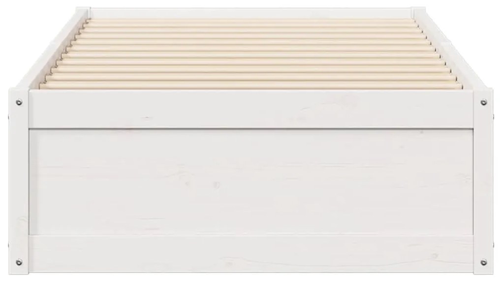 Cama sem colchão 75x190 cm madeira de pinho maciça branco