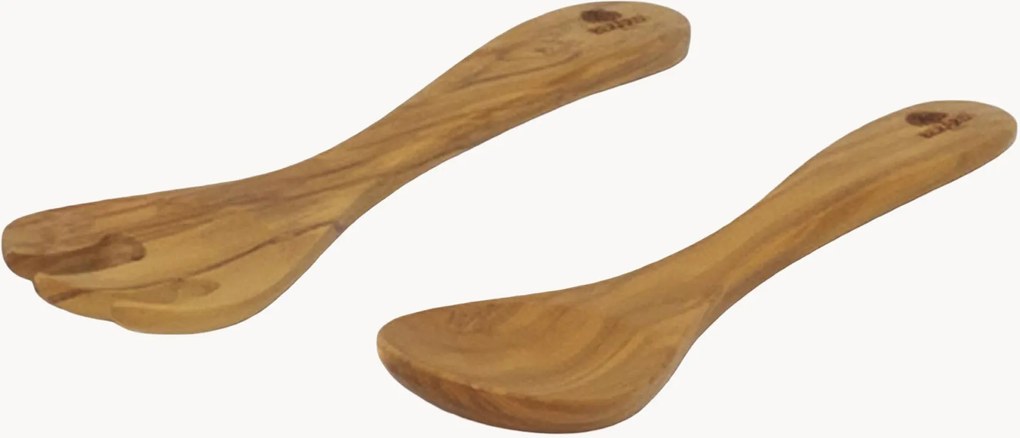 Talheres de salada em madeira de oliveira Rosa, conjunto de 2