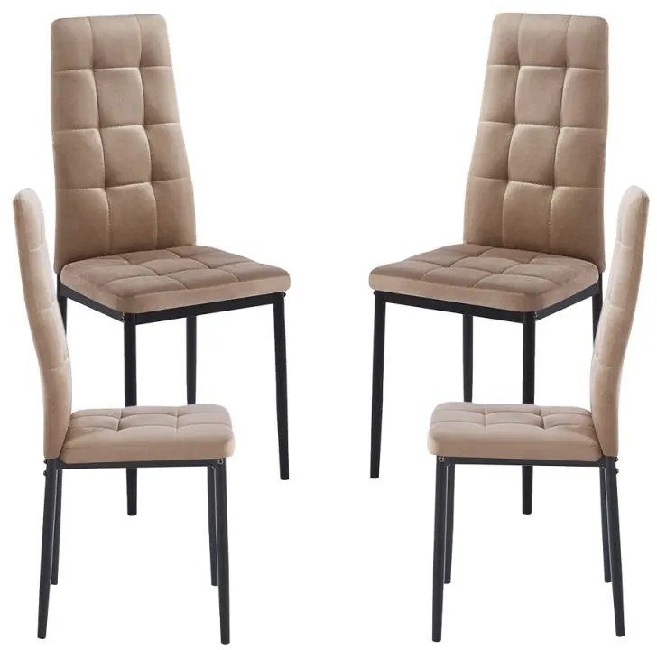 Pack 4 Cadeiras Lan Veludo - Champanhe