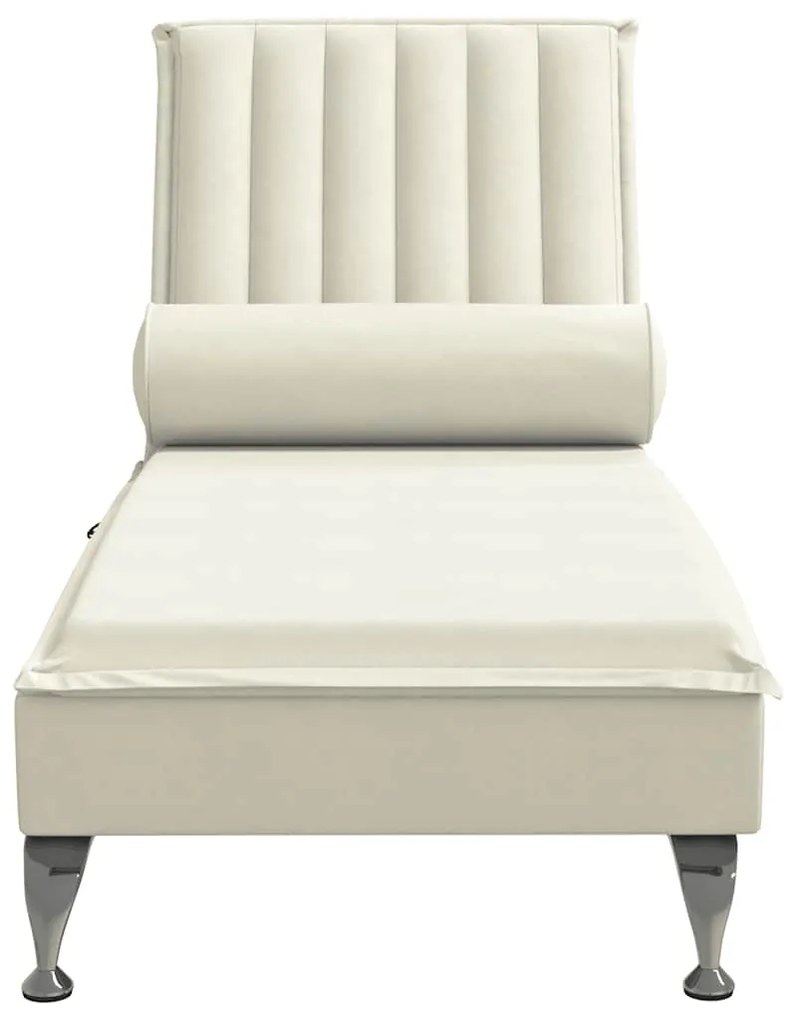 Chaise lounge de massagem com rolo veludo creme