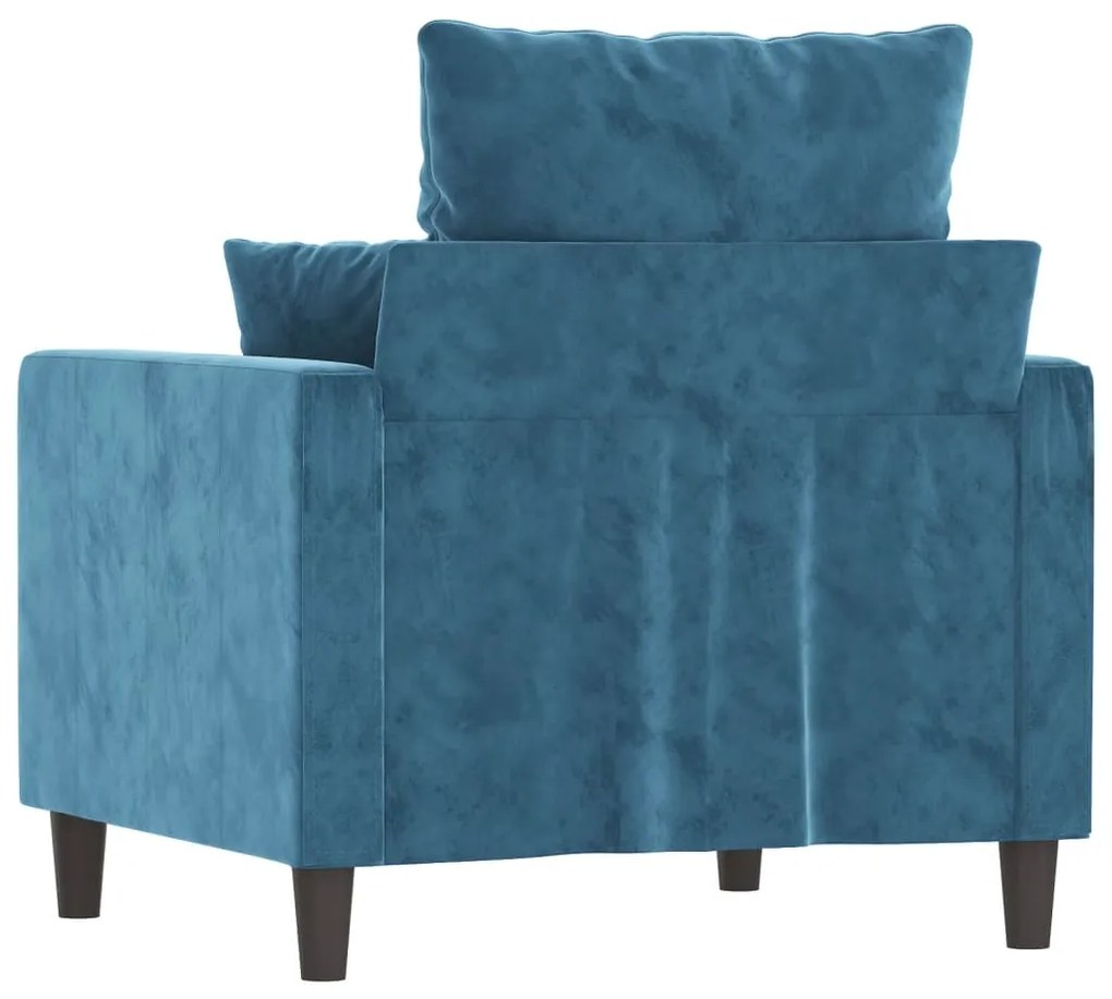 Poltrona 60 cm veludo azul