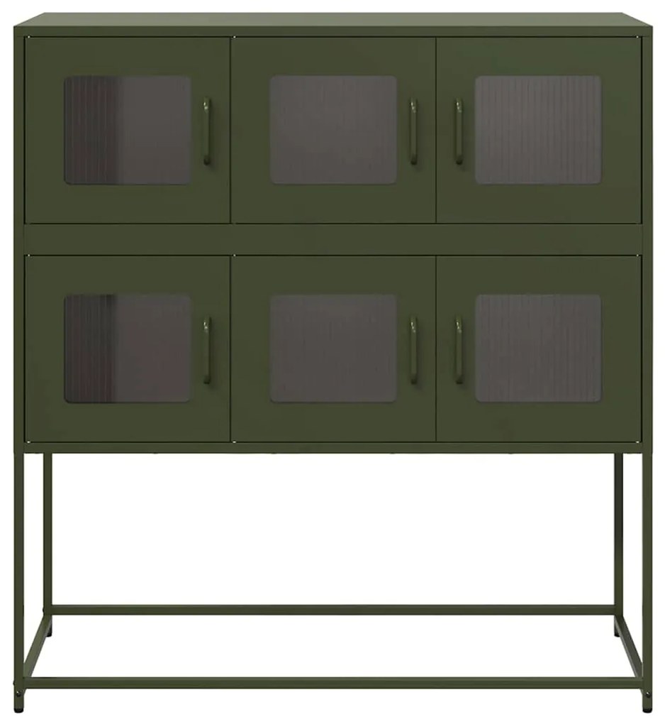 Aparador 100,5x39x107 cm aço laminado a frio verde-azeitona