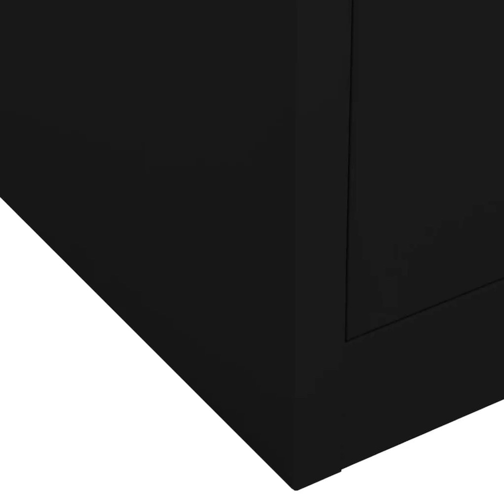 Armário de escritório 90x40x102 cm aço preto