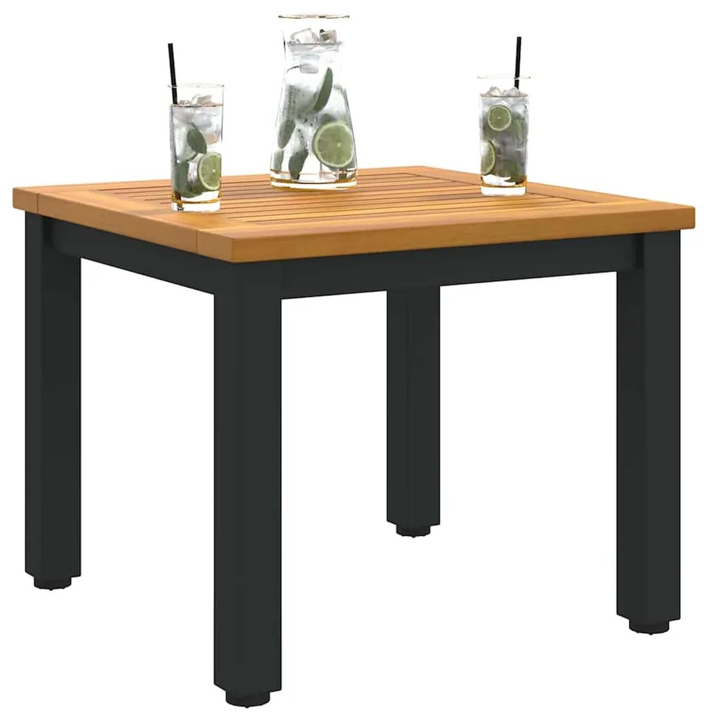 Mesa Lateral de Jardim 45x45x38 cm em Madeira de Acácia Sólida.