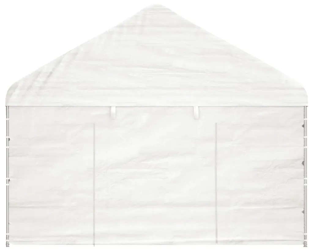Gazebo com telhado 13,38x4,08x3,22 m polietileno branco