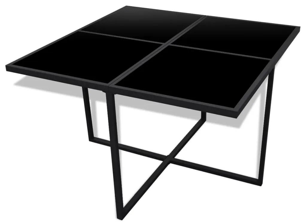 9 pcs conjunto jantar exterior com almofadões vime PE preto