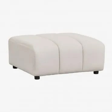 Puff Em Tecido Bouclé Eliot Bouclé Bege Creme - Sklum