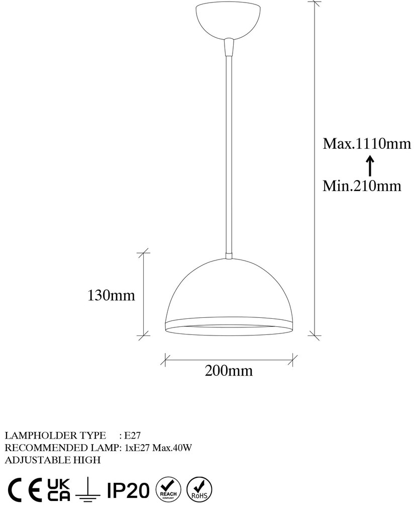 Chandelier Fenerci – Preto e Dourado – 40 x 40 x 30 cm