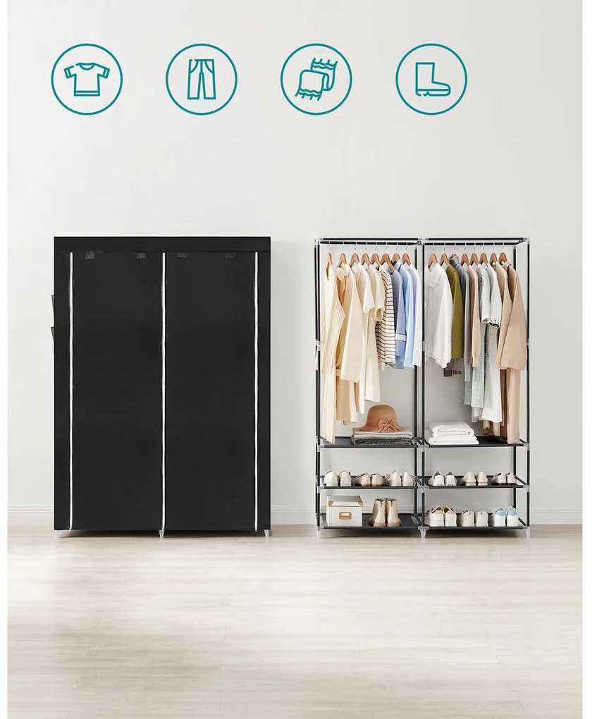 Guarda Roupa com prateleiras, muito espaço 45 x 127 x 176 cm preto