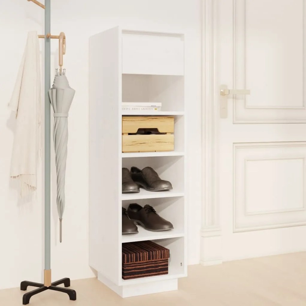 Sapateira 30x34x105 cm pinho maciço branco