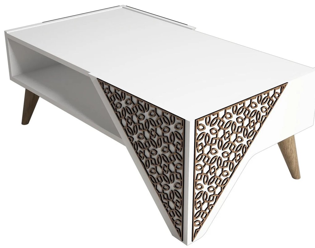 Mesa de Centro Beril – Branco – 105 cm x 58 cm x 40 cm