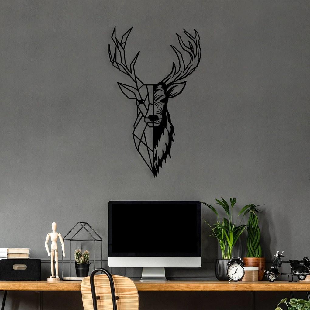 Acessório Decorativo de Parede em Metal Model-599 – Preto – 42 x 70 cm