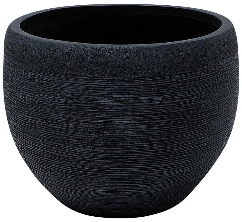 Vaso para plantas em pedra preta 50 x 50 x 39 cm ZAKROS Beliani