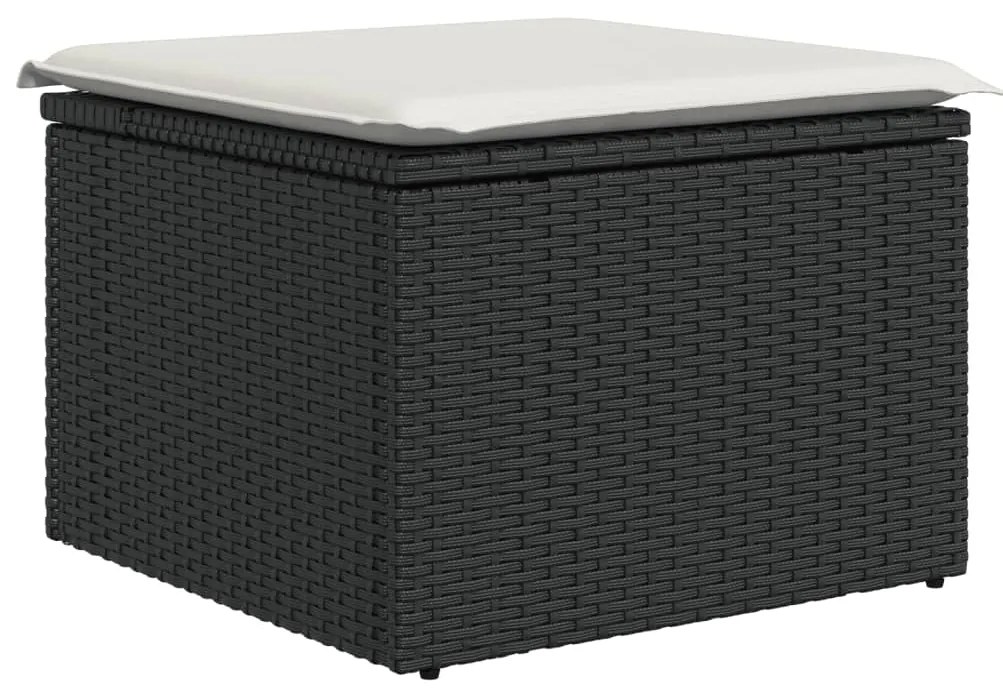 11 pcs conjunto sofás de jardim c/ almofadões vime PE castanho