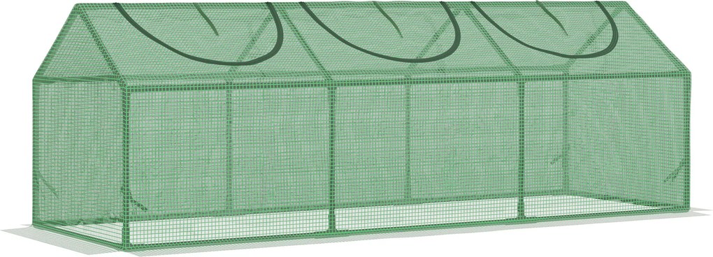 Mini estufa de jardim com 3 janelas enroláveis, cobertura em PE de alta densidade 140 g/m², 180 x 60 x 60 cm, verde escuro