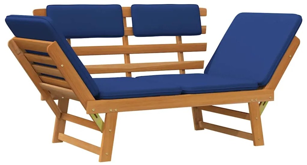 Banco de jardim com almofadões 2-em-1 190 cm acácia maciça
