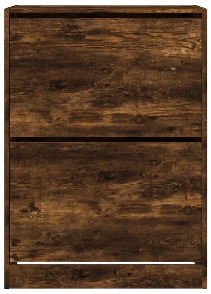 Sapateira c/ 2 gavetas articuladas 80x42x108 cm carvalho fumado