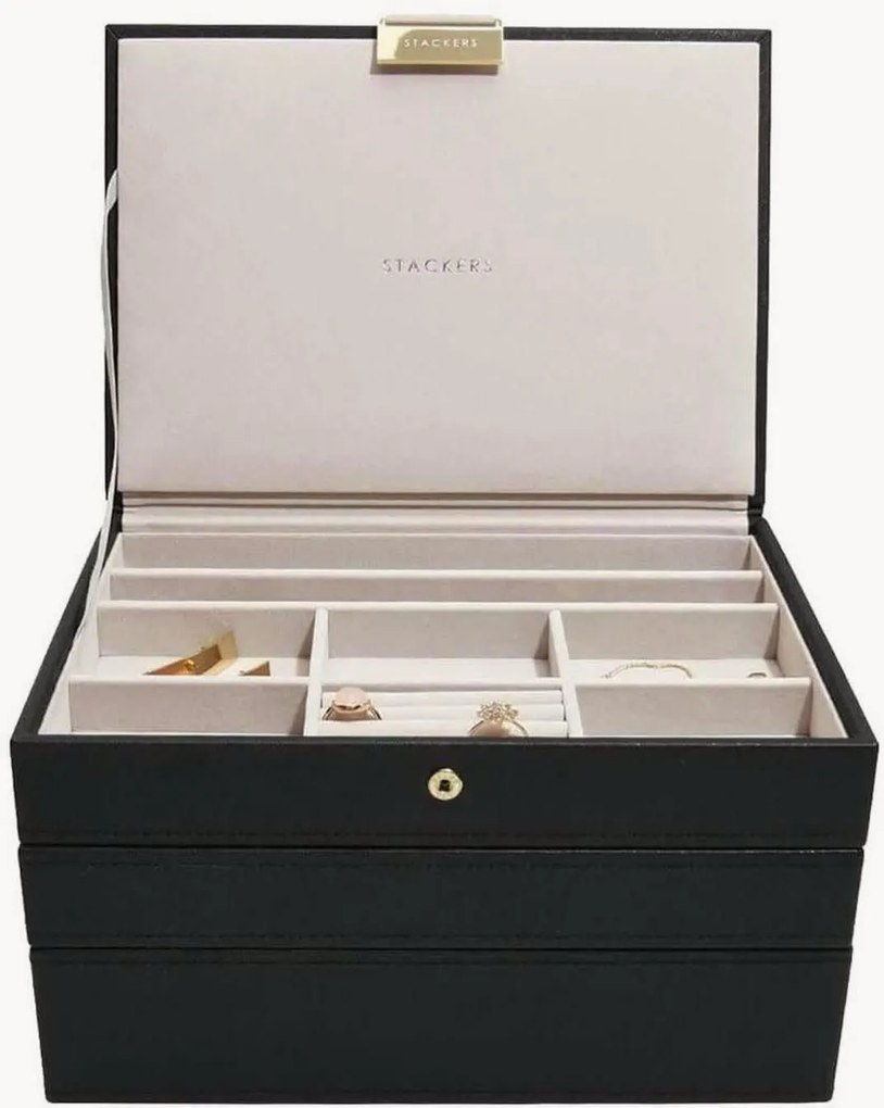 Caixas para joias Classic Black, conjunto de 3