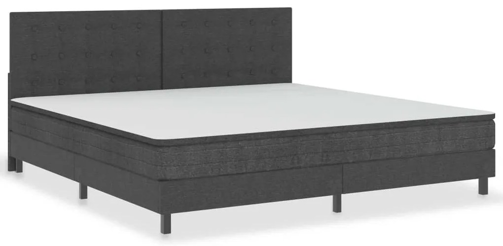 Cabeceira de cama acolchoada 200x200 cm tecido cinzento-escuro