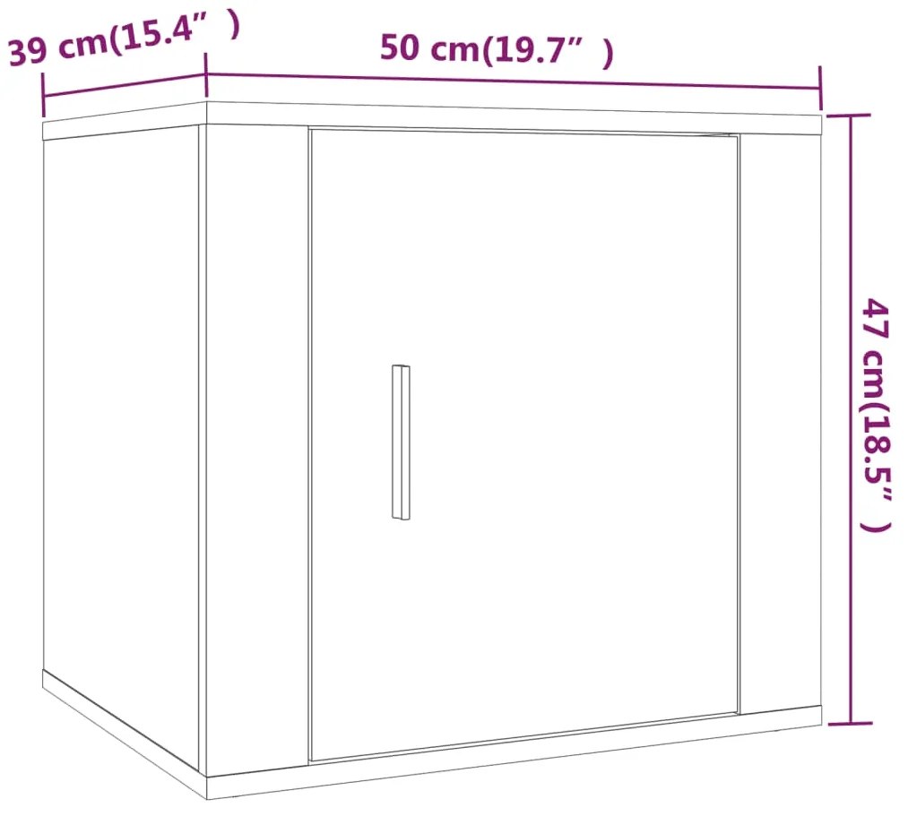 Mesas de cabeceira 2 pcs 50x39x47 cm cinzento cimento