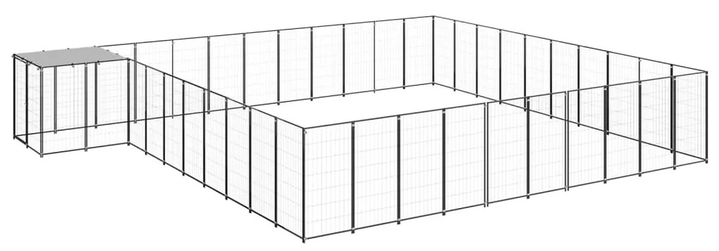 vidaXL Canil 31,46 m² aço preto