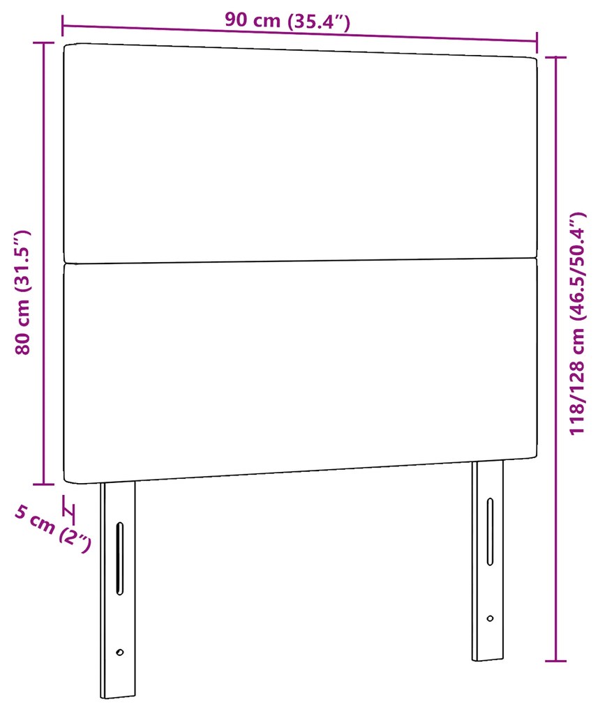Cabeceira vidaXL Design Simples Creme 90 cm Tecido Corduroy
