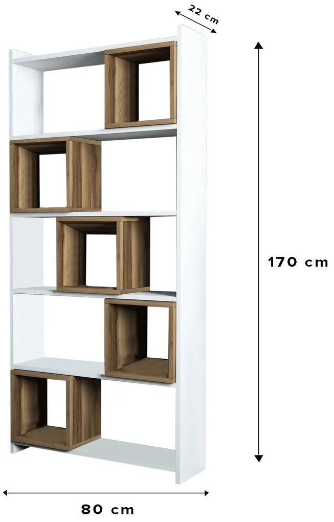 Estante Box – Branco Nogueira – 80x170x22 cm