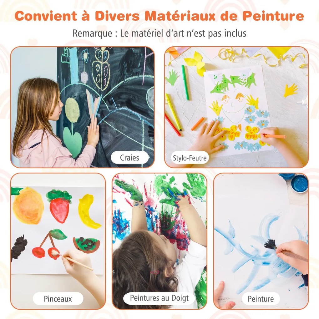 Cavalete infantil frente e verso com quadro branco magnético e quadro negro - branco